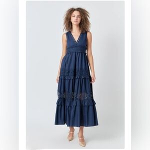 NWT Endless Rose Sleeveless Lace Mixed Dress. Size S